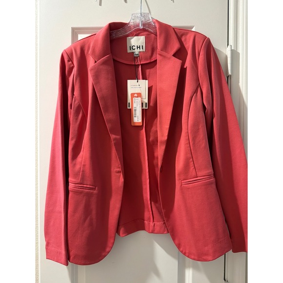 ICHI Jackets & Blazers - ICHI Kate Knit Blazer Holly Berry Pink Coral Recycled Fiber 20101801 XL NWT